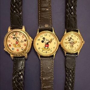 Disney Mickey Mouse Gold and Black Watch Trio